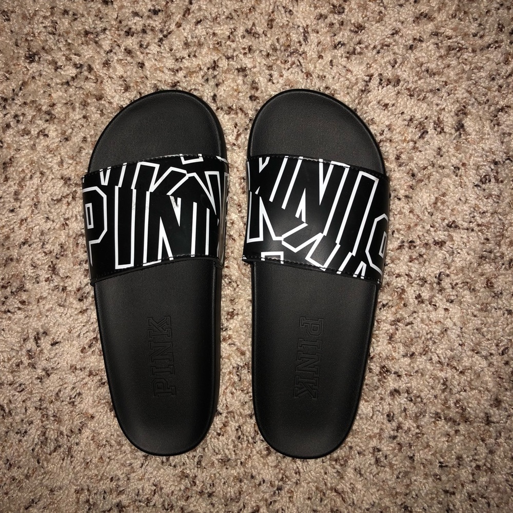 PINK Victoria’s Secret black slides